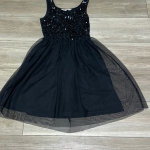 Girls h&m black sequin dress